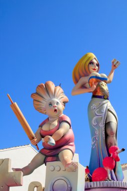 Fallas valencia kağıt mache popüler fest rakamlar