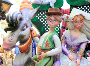 Fallas valencia kağıt mache popüler fest rakamlar