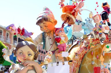 Fallas valencia kağıt mache popüler fest rakamlar