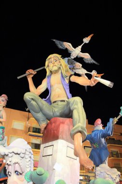 Fallas valencia kağıt mache popüler fest rakamlar