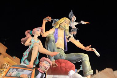 Fallas valencia kağıt mache popüler fest rakamlar