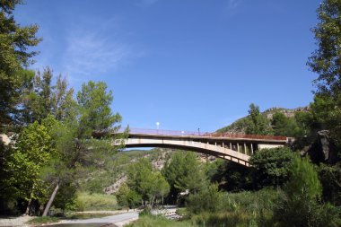 Bridge in Montanejos over Mijares River Castellon clipart
