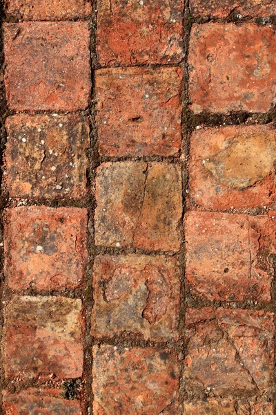 Bricks clay soil pavement arrangement traditional Spain — Stock Photo, Image