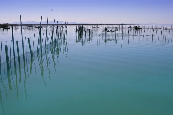 Albufera Valência zonas húmidas do lago Mediterrâneo — Fotografia de Stock