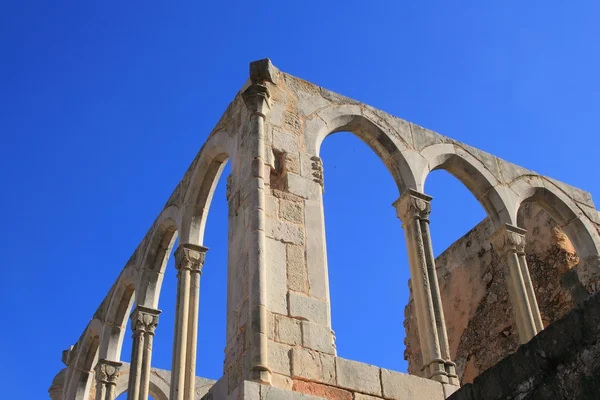 stock image Arches structure of ancient Monastery in Spain