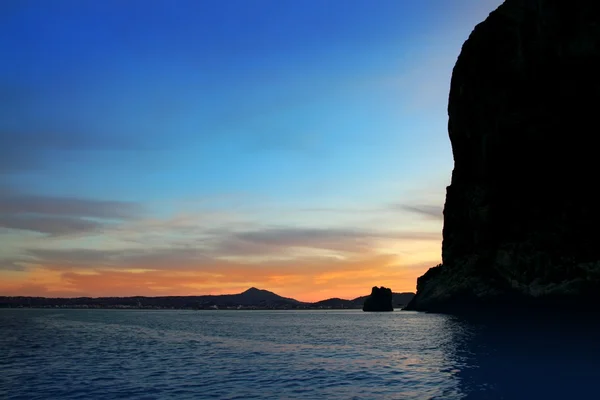 Cape San Antonio Javea Xabia sunset from sea — Stock Photo, Image