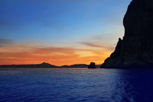 Cabo San Antonio Javea Xabia puesta de sol desde el mar —  Fotos de Stock