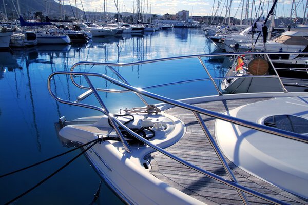Boat mediterranean marina in Denia Alicante Spain
