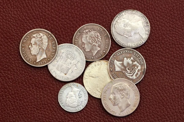 18ο και 19ο αιώνα Ισπανία παλιά νομίσματα — Φωτογραφία Αρχείου