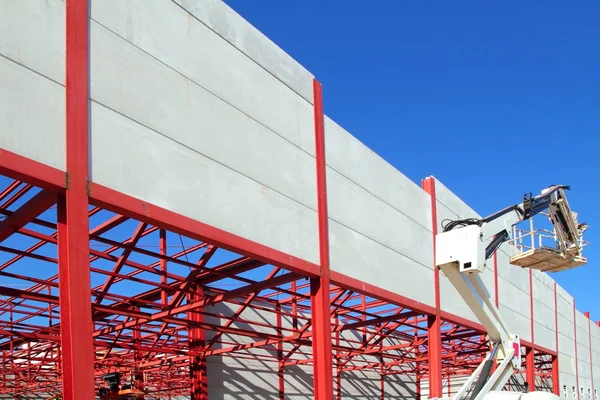 Industrial building construction steel structure crane — Stock Photo, Image