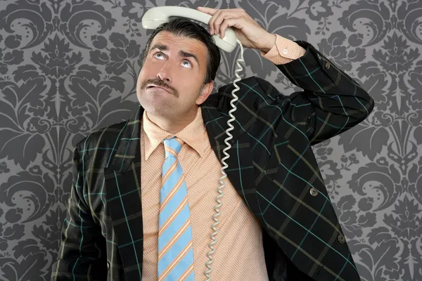 オタク怖がって式ビジネスマン電話 — ストック写真