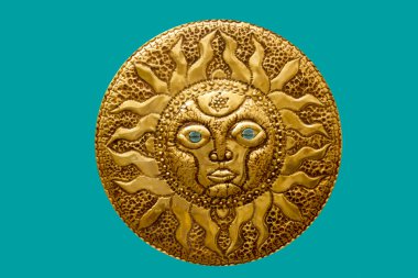 Golden sun handcraft from Mediterranean isolated clipart