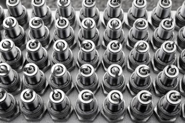 Car spark plugs rows pattern mechanical engine pieces clipart