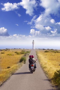 Barbaria cape formentera lighthouse road clipart