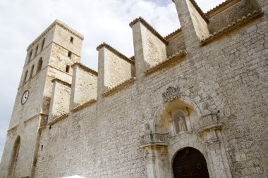 Church from ibiza Castle Santa Maria Cathedral clipart