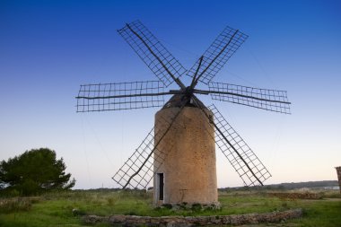 Balear Adaları windmill Rüzgar değirmeni günbatımı formentera içinde