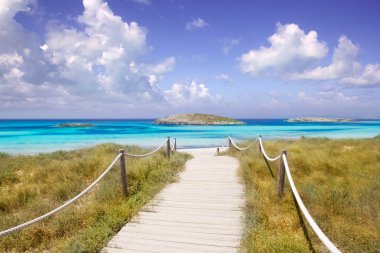 Beach way to Illetas paradise beach Formentera clipart