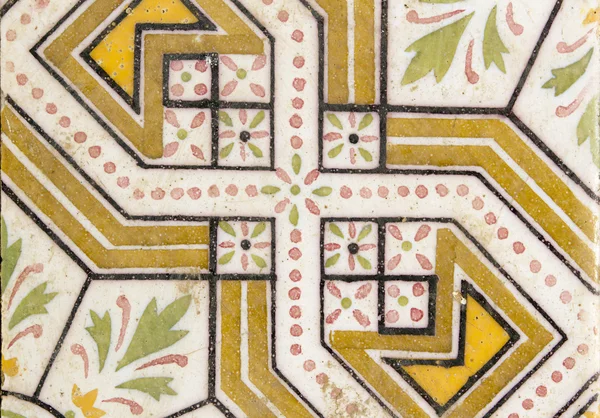 Arab traditional creamic floor tile flower design — Stock Photo, Image