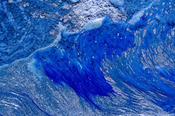 抽象的な青いペンキ テクスチャ図形背景 — ストック写真