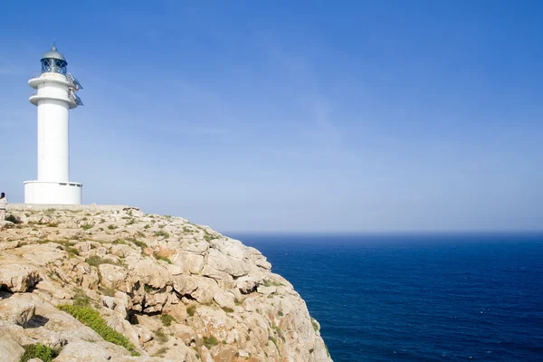 Barbaria Formentera promontorio blu Mar Mediterraneo — Foto Stock