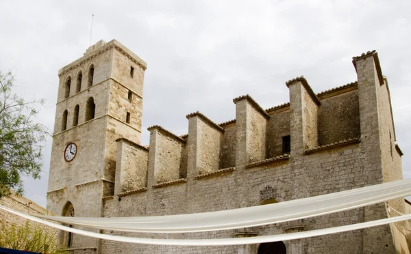 Kerk van ibiza kasteel santa maria kathedraal — Stockfoto