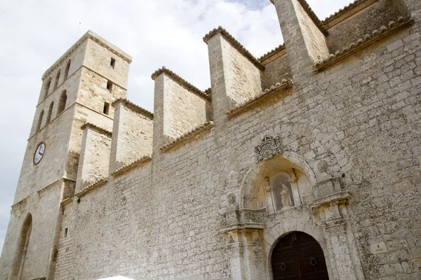 Kostel z ibiza hradu katedrála santa maria — Stock fotografie