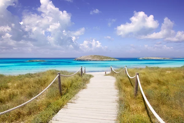 Strand Weg zu illetas Paradies Strand Formentera — Stockfoto
