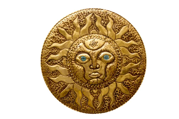Χρυσός ήλιος βιοτεχνίας από μεσογειακή απομονωθεί — Φωτογραφία Αρχείου