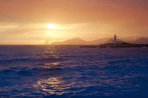 Ibiza formentera boot reis zonsondergang es vedra Balearen — Stockfoto