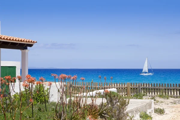 Formentera Północnej escalo es calo aqua Morza Śródziemnego — Zdjęcie stockowe