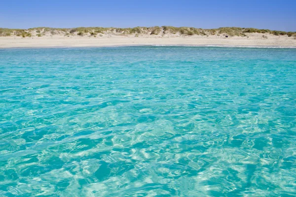 Illetas illetes turquoise beach shore Formentera — Stock Photo, Image