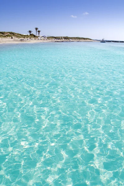Illetas Orense turquoise strand kust formentera — Stockfoto