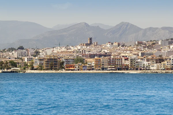 Alicante Javea vue sur le village depuis la mer Méditerranée — Photo