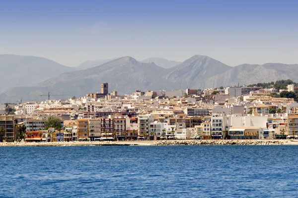 Alicante javea Dorf Blick vom Mittelmeer — Stockfoto