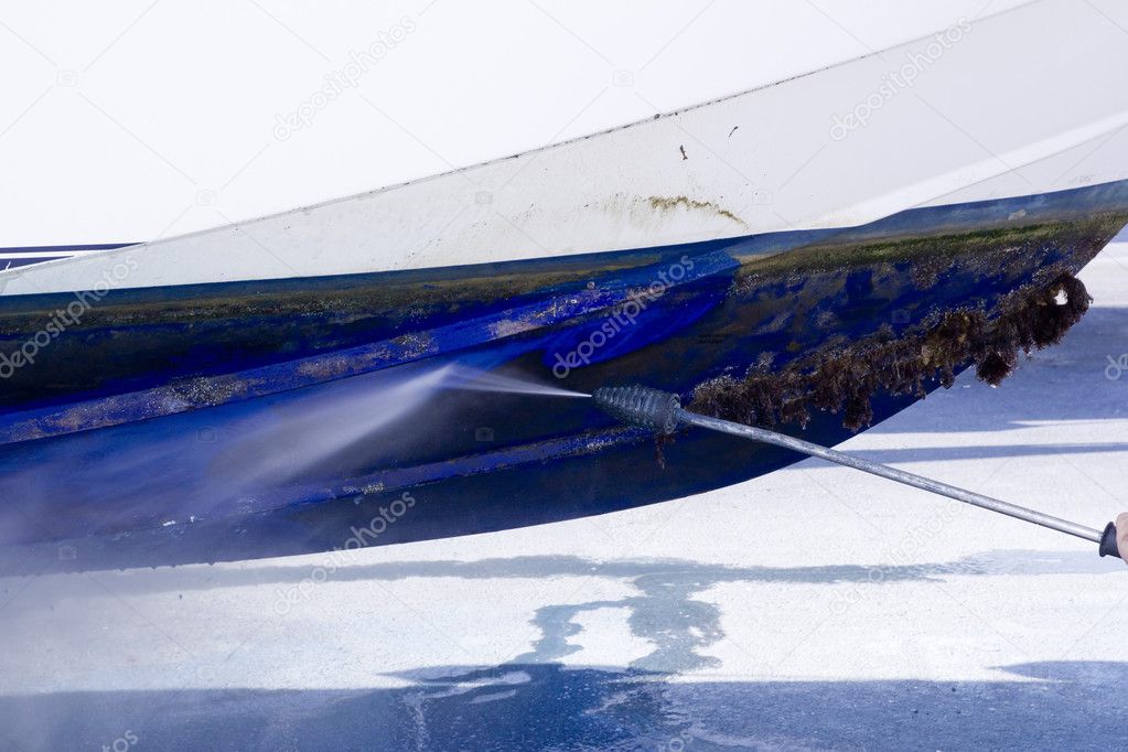 Boat hull cleaning water pressure washer