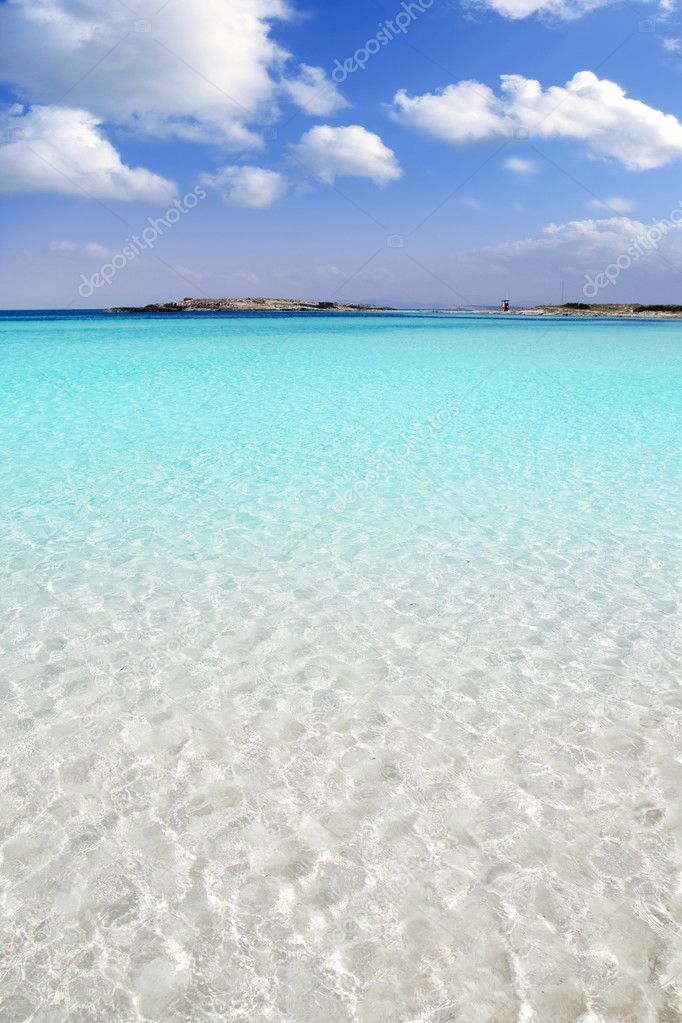 Formentera beach illetas white sand turquoise water Stock Photo by ...