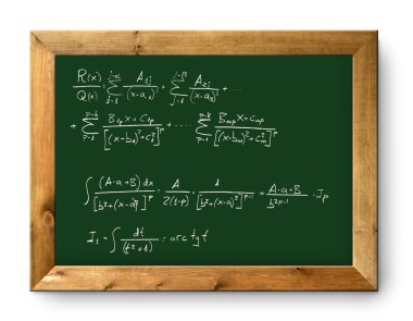 Board green blackboard difficult mathematical formula clipart