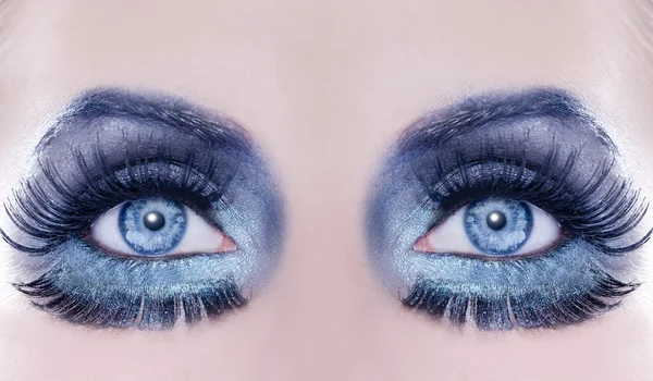 stock image Blue eyes macro closeup fantasy fashion makeup