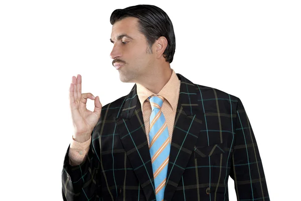Prodavač okupace laciné muž ok gesto profil — Stock fotografie