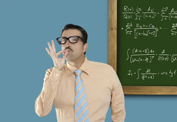 Wiskundige formule genie nerd geek gemakkelijk oplossen — Stockfoto