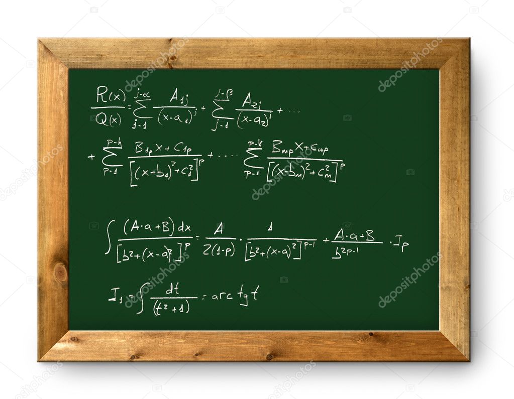 Board green blackboard difficult mathematical formula