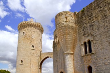 Mallorca Palma 'daki Mayorka' da Castillo de Bellver Kalesi.