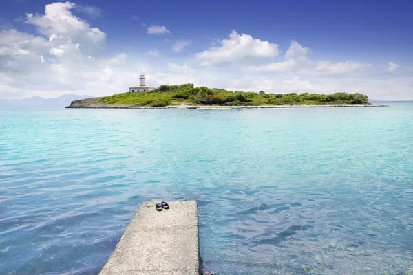 Alcanada alcudia mallorca ile aucanada Adası — Stok fotoğraf