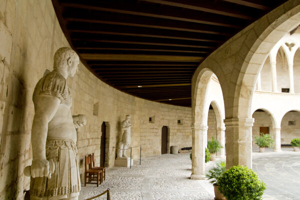 Bellver Castle Castillo statues in Majorca at Palma de Mallorca Balearic Islands