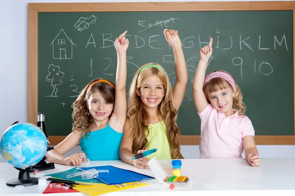 Clever kids student group at school classroom — Stock Photo, Image