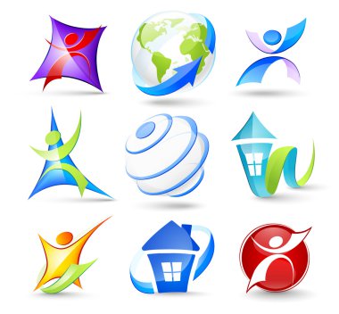 Collection of colour icons clipart