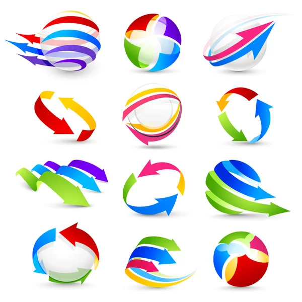 Collection de flèches de couleur — Image vectorielle