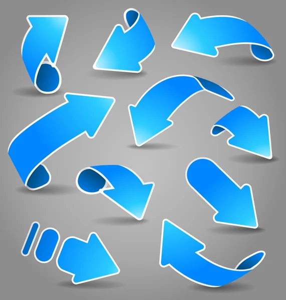 Blauwe pijlen — Stockvector
