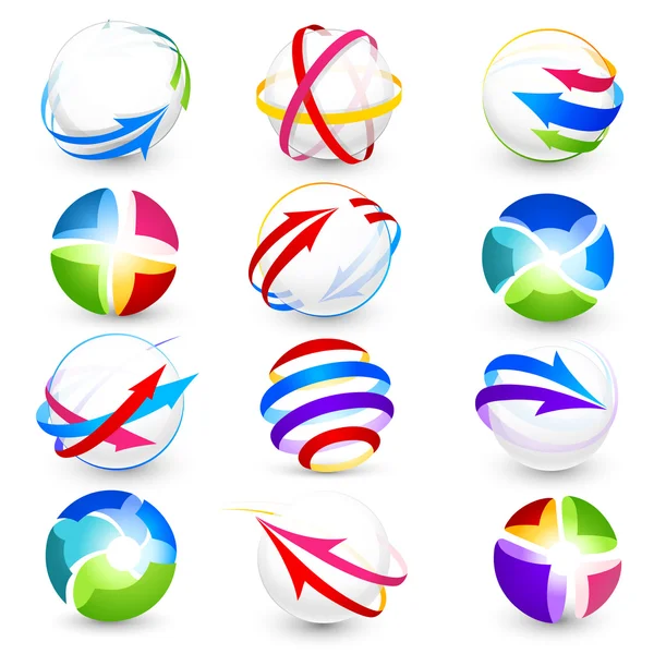 Collection of colour icons — Stock Vector