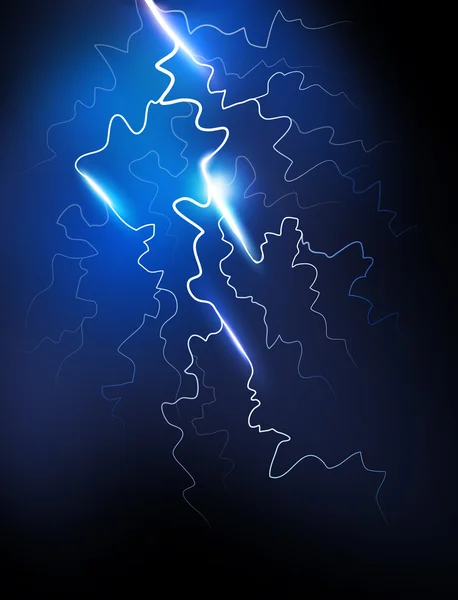 Foudre dans le ciel nocturne — Image vectorielle